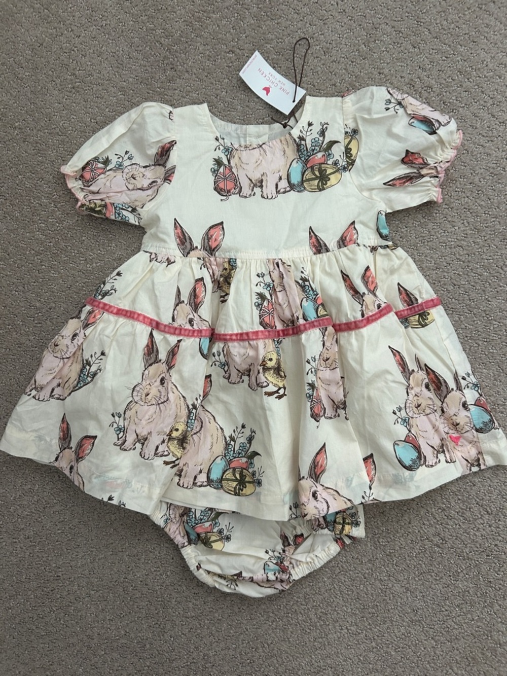 NWT Pink Chicken Maribelle bunny friends dress set